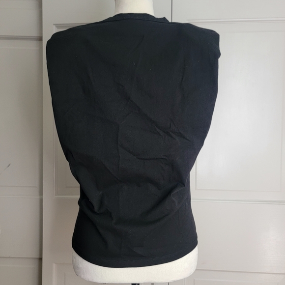 Princess Poly Black Jules Tank Top Padded Shoulders Sleeveless Muscle Shirt US 4 - Picture 10 of 13